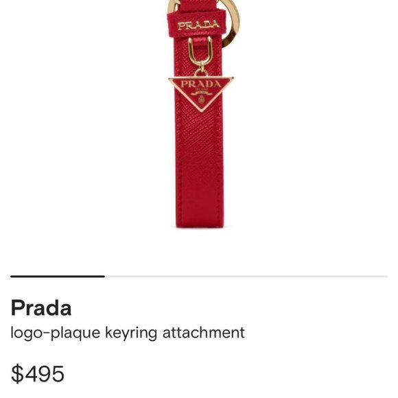 PRADA logo-plaque keyring new RED - Picture 1 of 8